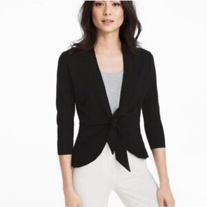 NWT, WHBM Tie Front Waist Curved Hem Peplum Cardigan Sweater, Sz Lg